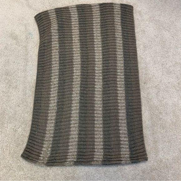 Tan brown beige taupe striped infinity scarf soft fall winter - Picture 2 of 6